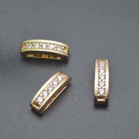 Brass Spacer Beads, plated, DIY & micro pave cubic zirconia, more colors for choice, nickel, lead & cadmium free, 3x16mm, Sold By PC