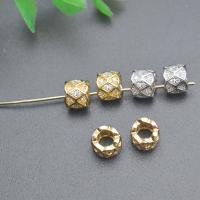 Brass Spacer Beads, Column, plated, DIY & micro pave cubic zirconia, more colors for choice, nickel, lead & cadmium free, 6x6mm, Sold By PC