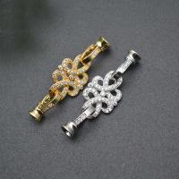 Brass Hook and Eye Clasp plated DIY & micro pave cubic zirconia nickel lead & cadmium free Sold By PC