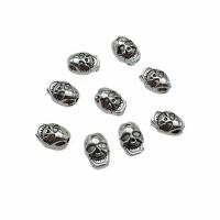 Tibetan Style Spacer Beads, Skull, plated, vintage & DIY, more colors for choice, nickel, lead & cadmium free, 8x11mm, Sold By Bag