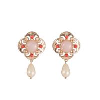 Zinc Alloy Stud Earring fashion jewelry & for woman nickel lead & cadmium free 50mm Sold By Pair