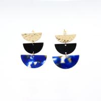 Zinc Alloy Stud Earring with Wood & Resin fashion jewelry & for woman nickel lead & cadmium free Sold By Pair