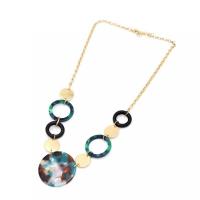 Zinc Alloy smykker halskæde, med Acetatark & Messing, mode smykker & for kvinde, nikkel, bly & cadmium fri, Længde Ca. 18.89 inch, Solgt af PC
