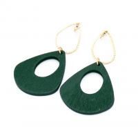 Zinc Alloy Stud Earring with Wood fashion jewelry & for woman nickel lead & cadmium free Sold By Pair