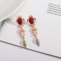 Zinc Alloy Stud Earring fashion jewelry & for woman nickel lead & cadmium free 74mm Sold By Pair