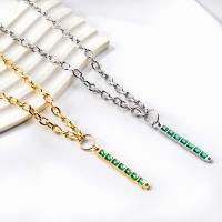 Stainless Steel Jewelry Necklace, 304 Stainless Steel, Vacuum Ion Plating, different styles for choice & for woman & with rhinestone, more colors for choice, Sold By Strand
