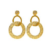 Edelstahl Tropfen Ohrring, 304 Edelstahl, plattiert, Modeschmuck & für Frau, goldfarben, verkauft von Paar