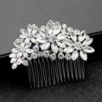 Decorative Hair Combs, Tibetan Style, fashion jewelry & for woman & with rhinestone, more colors for choice, nickel, lead & cadmium free, 80x70mm, Sold By PC