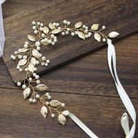 Headband, Tibetan Style, with Plastic Pearl, fashion jewelry & for woman, golden, nickel, lead & cadmium free, 300mm, Sold By PC