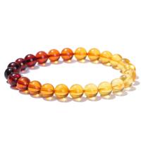 Bracelets de pierres précieuses, ambre, Rond, poli, bijoux de mode & dégradé de couleur & unisexe & normes différentes pour le choix, Longueur:Environ 18 cm, Vendu par PC