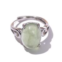 Brass Finger Ring with Colorful Fluorite Oval plated fashion jewelry & for woman Random Color nickel lead & cadmium free Inner Approx 17mm Sold By PC