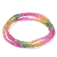Gemstone Bracelets Tourmaline Round fashion jewelry & multilayer & for woman multi-colored 3mm Length Approx 70 cm Sold By PC