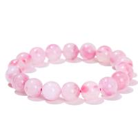 Gemstone Bracelets Rhodonite Round fashion jewelry & for woman pink Length Approx 18 cm Sold By PC