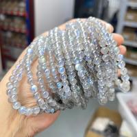 ädelsten armband, Månsten, Rund, polerad, mode smycken & Unisex & olika storlek för val, grå, Längd Ca 18 cm, Säljs av PC