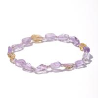 Quartz Bracelets, Amethyst, with Citrine, fashion jewelry & for woman, mixed colors, 6-8mm, Length:Approx 18 cm, Sold By PC