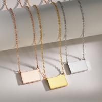 Par halsband, 304 rostfritt stål, med 5CM extender kedja, Rektangel, mode smycken, fler färger för val, 23x15mm, Längd Ca 53 cm, Säljs av PC