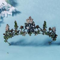 Bridal Tiaras Zinc Alloy with Plastic Pearl matte gold color plated fashion jewelry & for woman & with rhinestone Sold By PC
