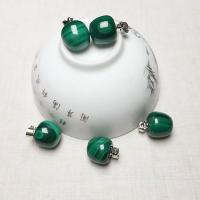 Malachite Pendants Apple plated DIY green Sold By PC