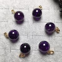 Quartz Gemstone Pendants, Amethyst, DIY, purple, 12mm, Sold By PC