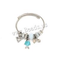 European Bracelet 304 Stainless Steel with Crystal & Zinc Alloy plated fashion jewelry Inner Approx 55mm Sold By PC