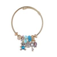 European Bracelet Titanium Steel with Zinc Alloy plated fashion jewelry & with rhinestone Inner Approx 50mm Sold By PC