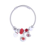 European Bracelet, Titanium Steel, with Tibetan Style, plated, fashion jewelry & with rhinestone, more colors for choice, Inner Diameter:Approx 60mm, Sold By PC