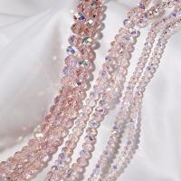 Kristall-Perlen, Kristall, DIY & verschiedene Größen vorhanden, hellrosa, verkauft von Strang