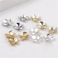 Brass Bead Cap, Flower, plated, DIY, more colors for choice, nickel, lead & cadmium free, 12x13mm, Sold By PC