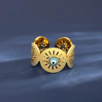 Evil Eye Jewelry Ring Finger, Partículas de aço, joias de moda & para mulher, dourado, níquel, chumbo e cádmio livre, 11.7mm, vendido por PC