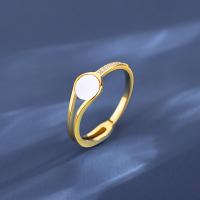 Titantium Steel finger ring, Titan Stål, med Shell, mode smycken & olika storlek för val & för kvinna, guld, nickel, bly och kadmium gratis, 6.6mm, Säljs av PC