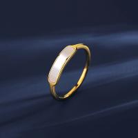 Ring Finger Titantium stali, biżuteria moda & różnej wielkości do wyboru & dla kobiety, złoto, bez zawartości niklu, ołowiu i kadmu, 4mm, sprzedane przez PC