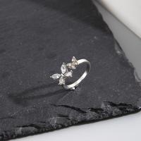 Zink Alloy Finger Ring, mode smycken & olika stilar för val & för kvinna & med strass, nickel, bly och kadmium gratis, Säljs av PC