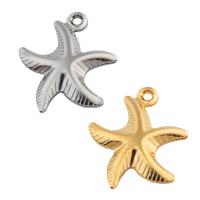 Stainless Steel Pendants, 304 Stainless Steel, Starfish, plated, DIY, more colors for choice, 18x14x4mm, Hole:Approx 1mm, 50PCs/Lot, Sold By Lot