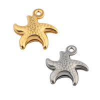 Stainless Steel Pendants, 304 Stainless Steel, Starfish, plated, DIY, more colors for choice, 13x12x3mm, Hole:Approx 1mm, 50PCs/Lot, Sold By Lot