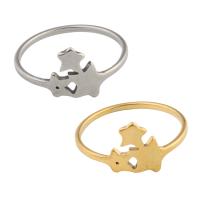 Stainless Steel Finger Ring, 304 Stainless Steel, Star, plated, Unisex, more colors for choice, US Ring Size:6.5, 10PCs/Lot, Sold By Lot