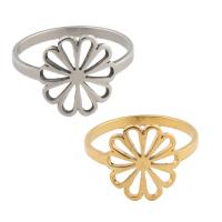 Stainless Steel Finger Ring, 304 Stainless Steel, Flower, plated, Unisex, more colors for choice, US Ring Size:6.5, 10PCs/Lot, Sold By Lot