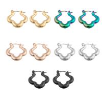 304 rustfrit stål Håndtaget tilbage Earring, mode smykker & for kvinde & hule, flere farver til valg, 26x22x4mm, Solgt af par