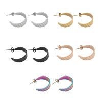 304 Stainless Steel Stud Earring, Vacuum Ion Plating, fashion jewelry & for woman, more colors for choice, 23x23x1mm, Sold By Pair