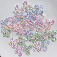 Plated Acrylic Beads, Butterfly, DIY, more colors for choice, 24mm, 50PCs/Bag, Sold By Bag
