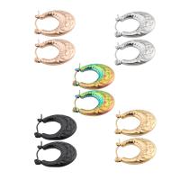 304 rustfrit stål Håndtaget tilbage Earring, mode smykker & for kvinde, flere farver til valg, 23x18x4mm, Solgt af par