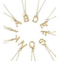 Edelstahl Schmuck Halskette, 316 L Edelstahl, mit Verlängerungskettchen von 5cm, Alphabet-Buchstabe, Modeschmuck & Buchstaben sind von A bis Z & für Frau, keine, frei von Nickel, Blei & Kadmium, Länge ca. 38 cm, verkauft von PC