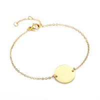 Stainless Steel Jewelry Bracelet, 316L Stainless Steel, with 3cm extender chain, Flat Round, Vacuum Ion Plating, fashion jewelry & for woman, more colors for choice, nickel, lead & cadmium free, 13x13mm, Length:Approx 15 cm, Sold By PC