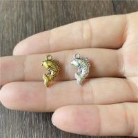 Tibetan Style Animal Pendants, Fish, plated, vintage & DIY, more colors for choice, nickel, lead & cadmium free, 9x17mm, Sold By Bag
