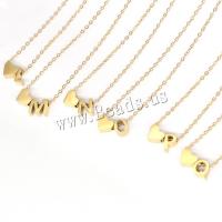 Stainless Steel Jewelry Necklace 316L Stainless Steel with 5cm extender chain Alphabet Letter Vacuum Ion Plating fashion jewelry & letters are from A to Z & for woman nickel lead & cadmium free Length Approx 38 cm Sold By PC