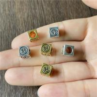 Tibetan Style Large Hole Bead,  Square, plated, vintage & DIY, more colors for choice, nickel, lead & cadmium free, 8x7mm, Sold By Bag