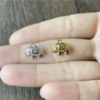 Tibetan Style Animal Pendants, Elephant, plated, vintage & DIY, more colors for choice, nickel, lead & cadmium free, 13x11mm, Sold By Bag