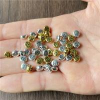 Perles intercalaires en alliage de zinc, ovale plat, Placage, Vintage & modèle mixte & DIY, plus de couleurs à choisir, protéger l'environnement, sans nickel, plomb et cadmium, 6x6.50mm, Vendu par sac
