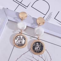 Zinc Alloy Stud Earring with Plastic Pearl fashion jewelry & for woman nickel lead & cadmium free 70mm Sold By Pair