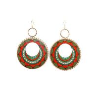 Tibetan Style Drop Earrings, with Wood, fashion jewelry & for woman, nickel, lead & cadmium free, 95mm, Sold By Pair
