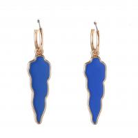 Tibetan Style Drop Earrings, fashion jewelry & for woman & enamel, blue, nickel, lead & cadmium free, 60mm, Sold By Pair
